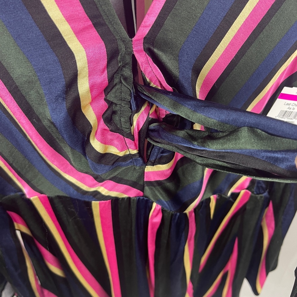 Top shop STRIPE PRINT MINI DRESS WITH TIE FRONT Size 8 (Medium) NWT - Picture 13 of 15